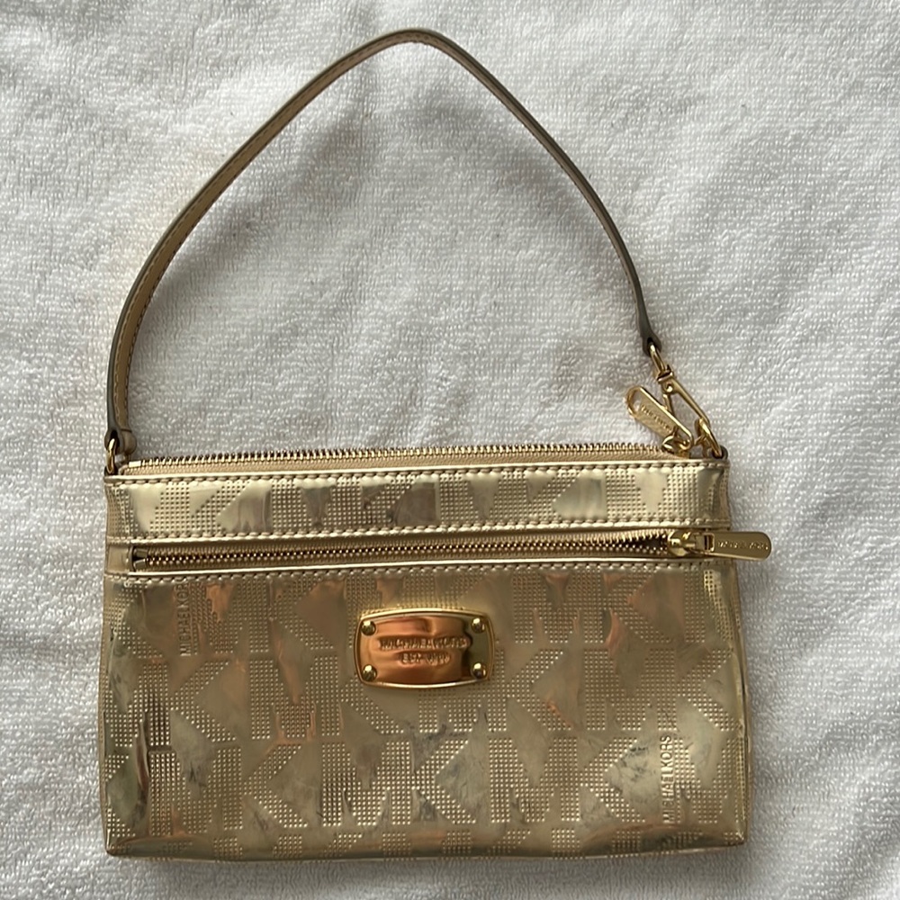 Michael Kors Gold wristlet/clutch
